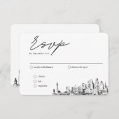 Baltimore Bruiloft Traditionele RSVP Maaltijden Op Informatiekaartje (Voorkant / Achterkant)