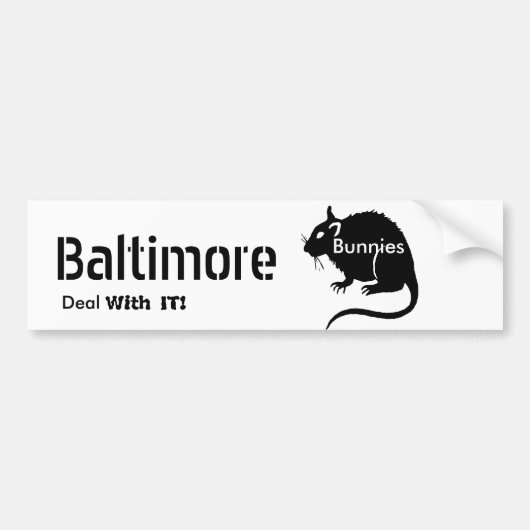 Baltimore "Bunnies" RATS pakken IT aan! Bumper Sti Bumpersticker (Voorkant)