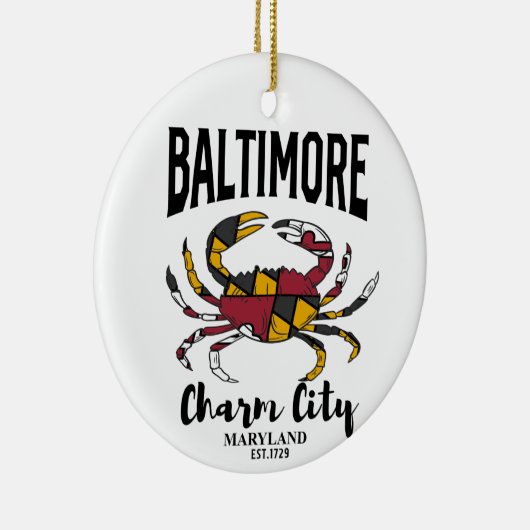 Baltimore Charm City Crab Keramisch Ornament (Rechts)