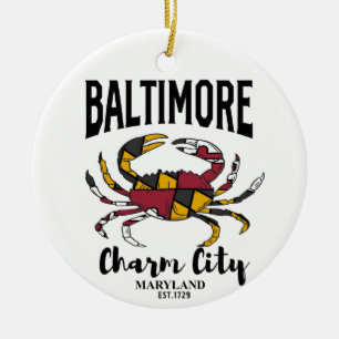 Baltimore Charm City Crab Keramisch Ornament