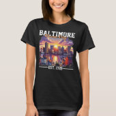 Baltimore Charm City Stadsbeeld T-shirt (Voorkant)