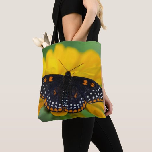 Baltimore Checkered Spot Vlinder Tote Bag (Dichtbij)