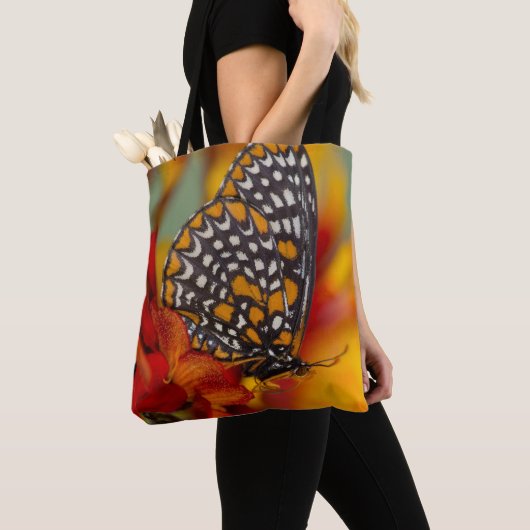 Baltimore-Checkered Vlinder Tote Bag (Dichtbij)
