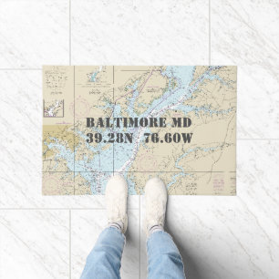 Baltimore Chesapeake ⚓ breedtegraad Nautisch Deurmat