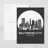 Baltimore City Maryland Briefkaart (Voorkant / Achterkant)