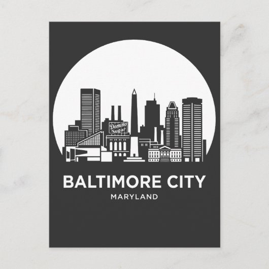 Baltimore City Maryland Briefkaart (Voorkant)