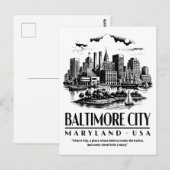 Baltimore City Maryland VS Briefkaart (Voorkant / Achterkant)