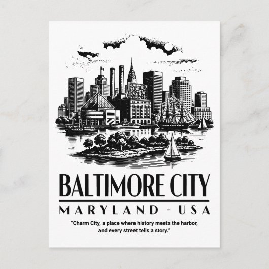 Baltimore City Maryland VS Briefkaart (Voorkant)