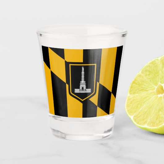 Baltimore City vlag Shot Glas (Voorkant)