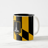 Baltimore City vlag Tweekleurige Koffiemok (Voorkant rechts)