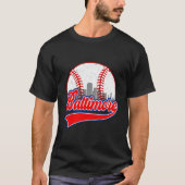 Baltimore Cityscape Baseball T-shirt (Voorkant)