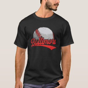 Baltimore Cityscape Baseball voor mannen vrouwen T-shirt