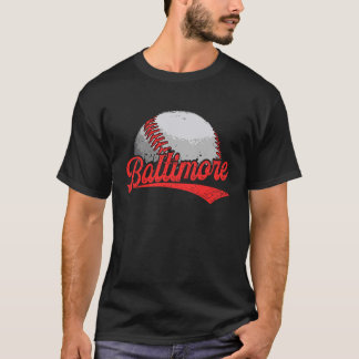 Baltimore Cityscape Baseball voor mannen vrouwen T-shirt