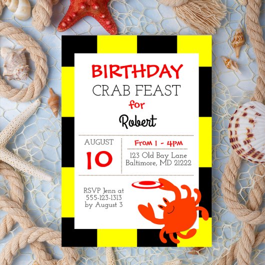 Baltimore Crab Nautical All Occasion Uitnodiging
