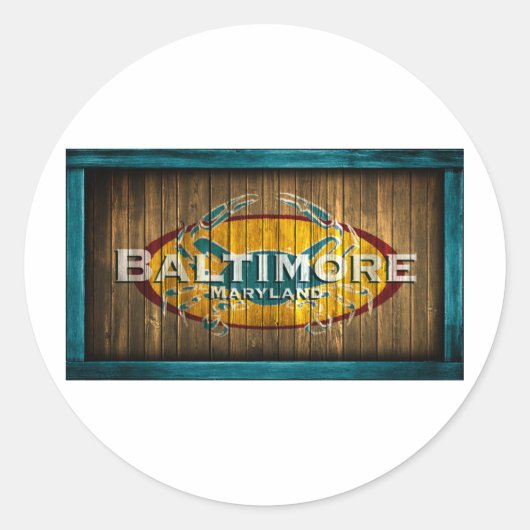 Baltimore Crab Ronde Sticker (Voorkant)