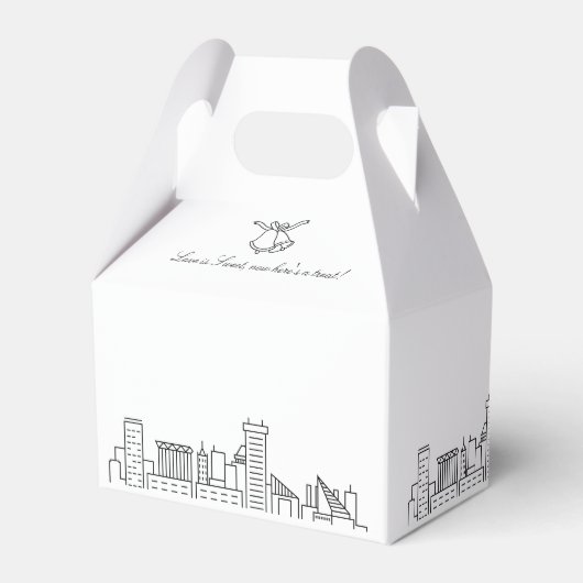 Baltimore Deco Skyline Wedding | Enkele namen Bedankdoosjes (Achterkant)