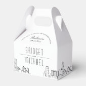 Baltimore Deco Skyline Wedding | Enkele namen Bedankdoosjes (Voorkant Zijde)