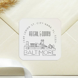 Baltimore Destination Wedding Vierkante Sticker