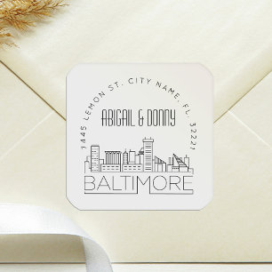 Baltimore Destination Wedding Vierkante Sticker