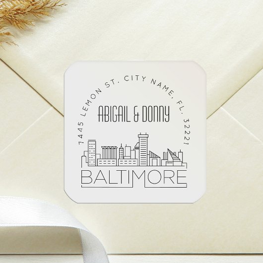 Baltimore Destination Wedding Vierkante Sticker