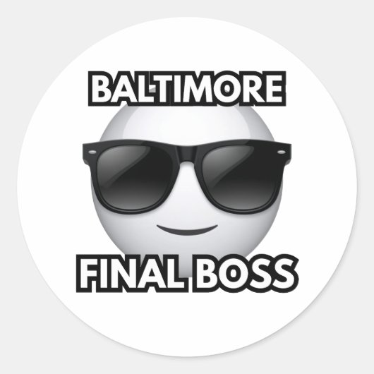 Baltimore Eindbaas Cool Emoji Sticker (Voorkant)