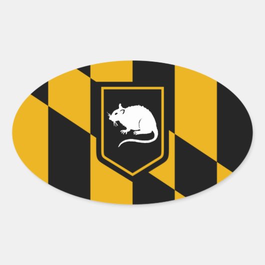 Baltimore Flag Rat Ovale Sticker (Voorkant)