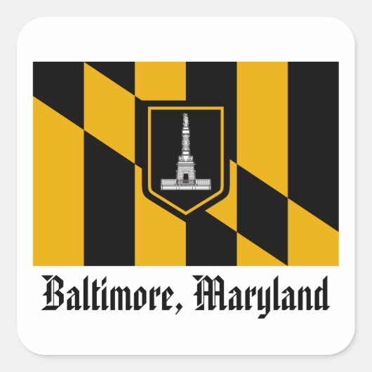 Baltimore Flag Vierkante Sticker (Voorkant)
