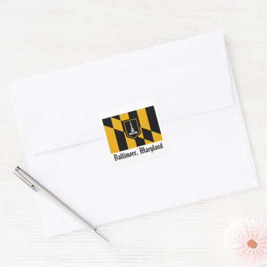 Baltimore Flag Vierkante Sticker (Envelop)