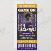 Baltimore Football Ticket Birthday Invitation Kaart (Voorkant)