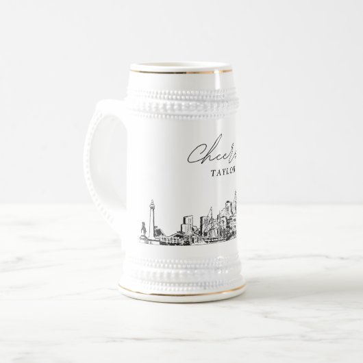 Baltimore Gepersonaliseerde Gift Beer Stein Bierpul (Voorkant links)