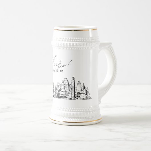 Baltimore Gepersonaliseerde Gift Beer Stein Bierpul (Voorkant rechts)