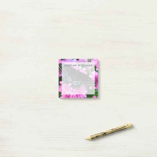Baltimore Geruite Vlinder Post-it® Notes (Op bureau)