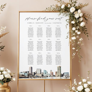 BALTIMORE Geschilderde Silhouet Trouwstoelindeling Poster