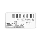 Baltimore gestileerde Skyline Large Address Label (Voorkant)