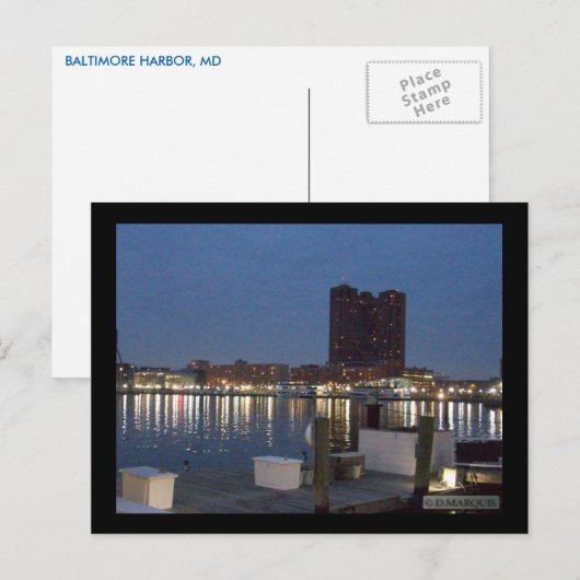 BALTIMORE HARBOR BRIEFKAART (Voorkant / Achterkant)