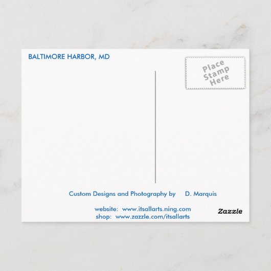 BALTIMORE HARBOR BRIEFKAART (Achterkant)