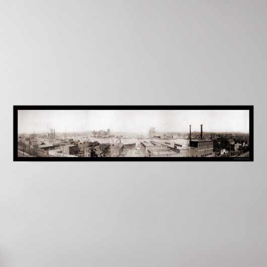Baltimore Harbour na de brandfoto van 1904 Poster (Voorkant)