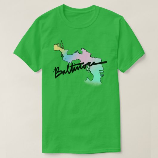 Baltimore Harbour Zomer Fade T-shirt (Design voorkant)