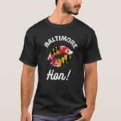 Baltimore Hon Maryland Girl MD State Flag Lips Kis T-shirt (Voorkant)