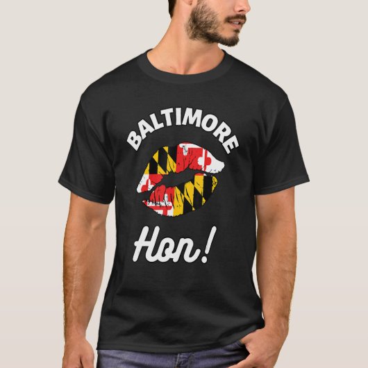 Baltimore Hon Maryland Girl MD State Flag Lips Kis T-shirt (Voorkant)