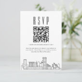 Baltimore Huwelijk QR code RSVP Kaart (Staand voorkant)