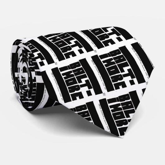 Baltimore in zwart-wit Stropdas (Opgerold)