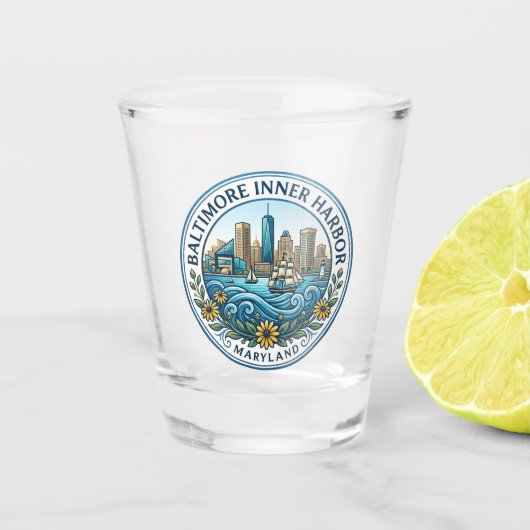 Baltimore Inner Harbor Maryland Shot Glas (Voorkant)