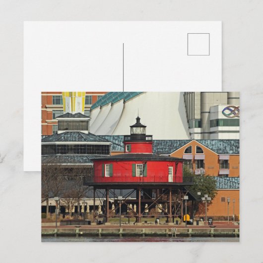 Baltimore Inner Harbor Seven Foot Knoll Lighthouse Briefkaart (Voorkant / Achterkant)