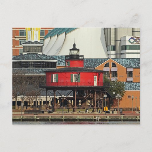 Baltimore Inner Harbor Seven Foot Knoll Lighthouse Briefkaart (Voorkant)