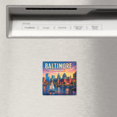 🌇 Baltimore Inner Harbor Stadsgezichten Magneet (Insitu (Vaatwasser))