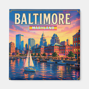 🌇 Baltimore Inner Harbor Stadsgezichten Magneet