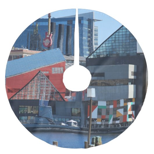 Baltimore Inner Harbor Tree Skirt, meer Kerstboom Rok (Voorkant)