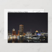 Baltimore Inner Harbour bij nacht Briefkaart (Voorkant / Achterkant)