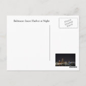 Baltimore Inner Harbour bij nacht Briefkaart (Achterkant)